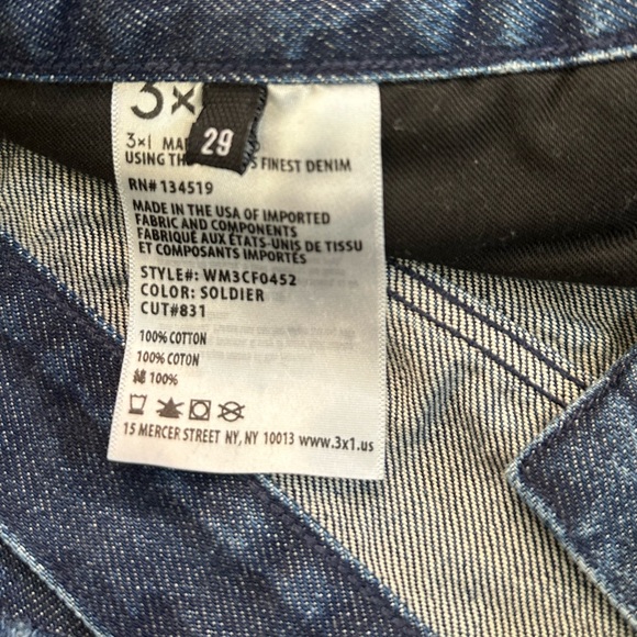 {3x1} WM3 Crop Fringe Jeans - Sz29 👖 - Picture 8 of 15